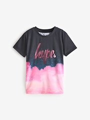Hype. Girls Multi Cloud Fade Black T-Shirt - Image 1 of 5