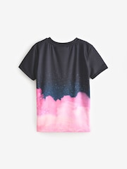 Hype. Girls Multi Cloud Fade Black T-Shirt - Image 2 of 5