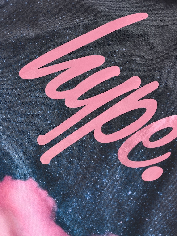 Hype. Girls Multi Cloud Fade Black T-Shirt - Image 4 of 5