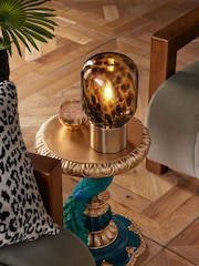 Amber Orange Tortoiseshell Rechargeable Touch Wireless Table Lamp - Image 1 of 9