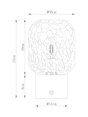 Amber Orange Tortoiseshell Rechargeable Touch Wireless Table Lamp - Image 4 of 9