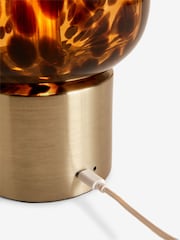 Amber Orange Tortoiseshell Rechargeable Touch Wireless Table Lamp - Image 8 of 9