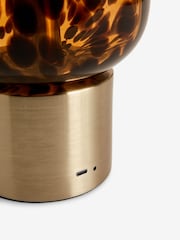 Amber Orange Tortoiseshell Rechargeable Touch Wireless Table Lamp - Image 9 of 9