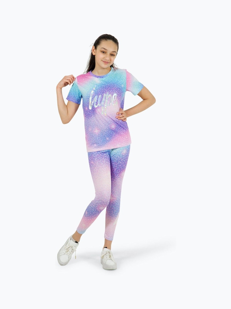 Hype Girls Purple Multi Star Dust T-Shirt - Image 2 of 5
