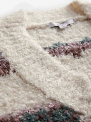White Stripe Boucle V-Neck Knitted Tank Vest - Image 5 of 6