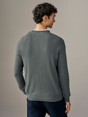 Lyle & Scott Dark Green Cotton Merino Crew Neck Jumper - Image 2 of 4