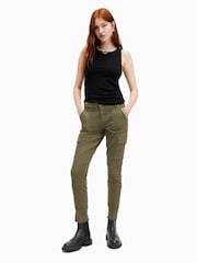 AllSaints Green Duran Skinny Cargo Trousers - Image 1 of 6
