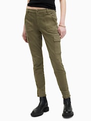 AllSaints Green Duran Skinny Cargo Trousers - Image 2 of 6