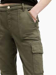 AllSaints Green Duran Skinny Cargo Trousers - Image 3 of 6