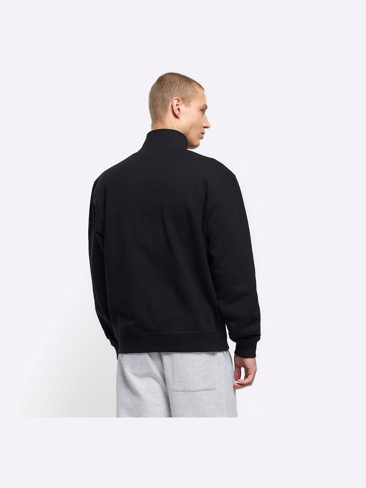 River Island Black Long Sleeve Regular Fit Zip Thru Sweatshirt - Image 2 of 4