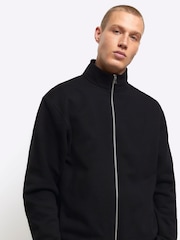 River Island Black Long Sleeve Regular Fit Zip Thru Sweatshirt - Image 3 of 4
