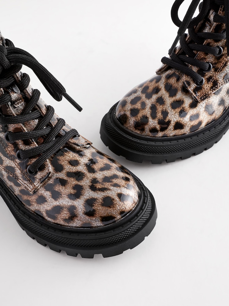 Bruin met dierenprint - Warm Lined Lace-Up Ankle Boots - Image 7 of 8