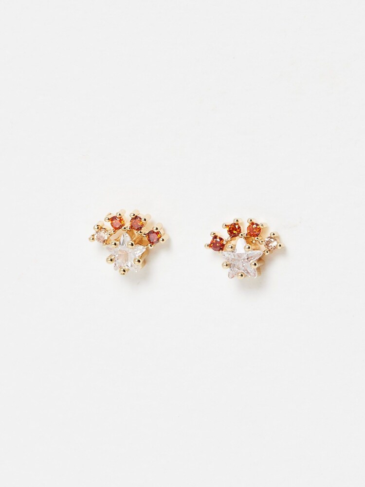 Oliver Bonas Orange Cari Star And Ombre Stud Earrings - Image 2 of 6 Oliver Bonas Orange Cari Star And Ombre Stud Earrings - Image 2 of 6