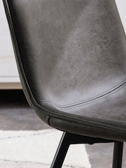 Set of 2 Monza Faux Leather Dark Grey Sawyer Dining Chairs - Image 2 of 8