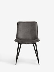 Set of 2 Monza Faux Leather Dark Grey Sawyer Dining Chairs - Image 3 of 8
