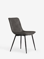 Set of 2 Monza Faux Leather Dark Grey Sawyer Dining Chairs - Image 5 of 8