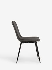 Set of 2 Monza Faux Leather Dark Grey Sawyer Dining Chairs - Image 6 of 8