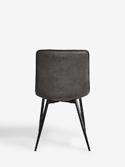 Set of 2 Monza Faux Leather Dark Grey Sawyer Dining Chairs - Image 7 of 8
