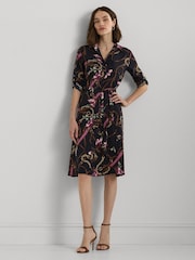 Lauren Ralph Lauren Navy Karalynn Patterned Shirt Dress - Image 1 of 8