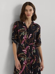 Lauren Ralph Lauren Navy Karalynn Patterned Shirt Dress - Image 3 of 8