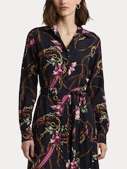 Lauren Ralph Lauren Navy Karalynn Patterned Shirt Dress - Image 6 of 8