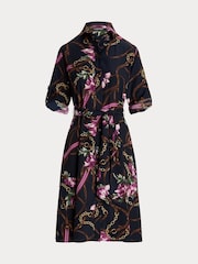Lauren Ralph Lauren Navy Karalynn Patterned Shirt Dress - Image 8 of 8
