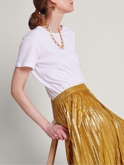 Monsoon Gold Mia Pleated Skirt - Image 3 of 4
