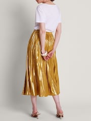 Monsoon Gold Mia Pleated Skirt - Image 4 of 4