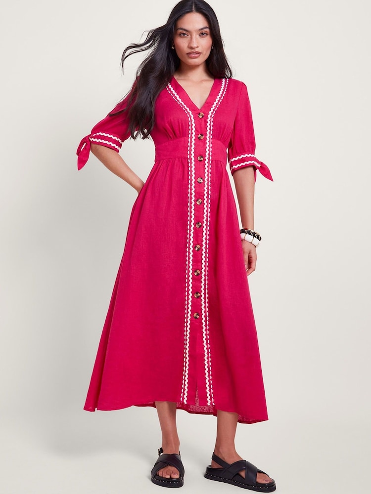 Monsoon Pink Lita Ric Rac Dress - Image 1 of 5