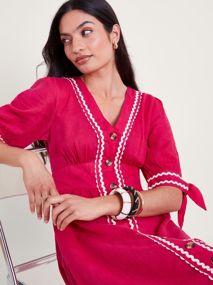Monsoon Pink Lita Ric Rac Dress - Image 2 of 5