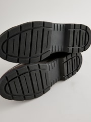 Black Leather Apron Toe Zip Up Boots - Image 6 of 6