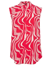 Rot - Evans – ärmelloses Hemd mit abstraktem Print, Curve - Bild 5 von 5