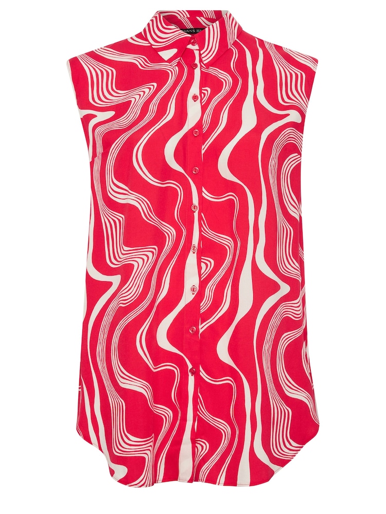 Rot - Evans – ärmelloses Hemd mit abstraktem Print, Curve - Bild 5 von 5