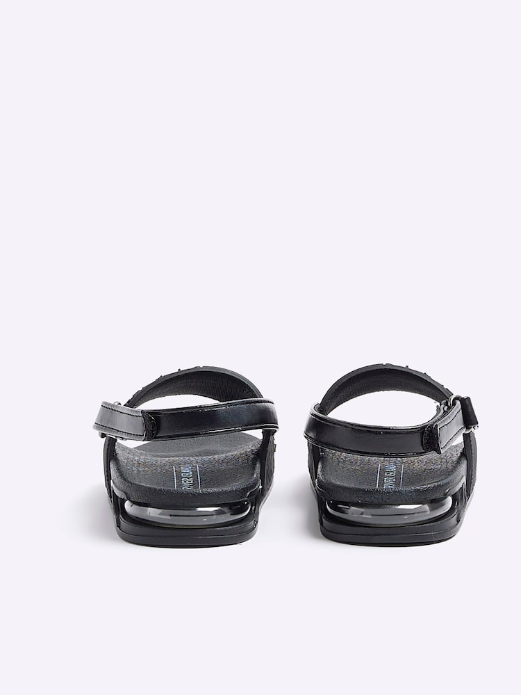 River Island Black Boys Rubber Debossed Sliders - Image 2 of 4