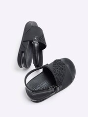 River Island Black Boys Rubber Debossed Sliders - Image 4 of 4