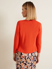 Phase Eight Orange Salma Flare Hem Knitted Jacket - Image 2 of 6