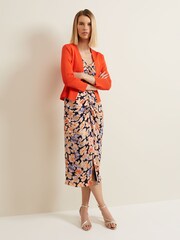 Phase Eight Orange Salma Flare Hem Knitted Jacket - Image 3 of 6