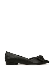 Negro - Naturalizer Havana-Bow Wide Fit Leather Ballet Flat Shoes - Imagen 1 de 6