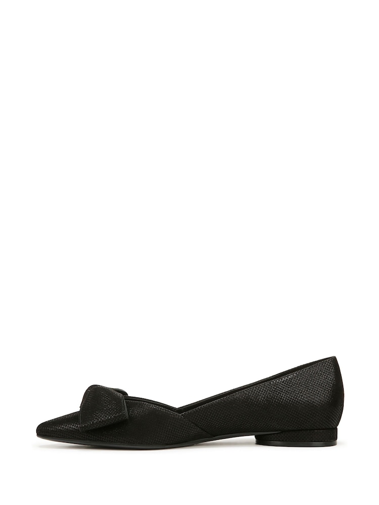Negro - Naturalizer Havana-Bow Wide Fit Leather Ballet Flat Shoes - Imagen 2 de 6