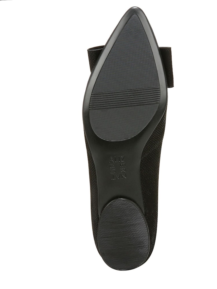 Negro - Naturalizer Havana-Bow Wide Fit Leather Ballet Flat Shoes - Imagen 6 de 6