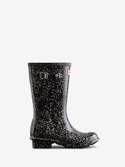 Negro con purpurina - Hunter Kids Big Original Nebula Wellies - Imagen 1 de 4