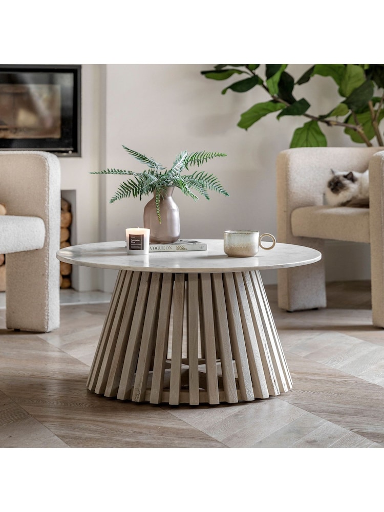 Gallery Home Natural Oujda Marble Coffee Table - Image 2 of 5