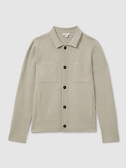 Reiss Oatmeal Forester Knitted Button-Through Jacket - Image 2 of 5