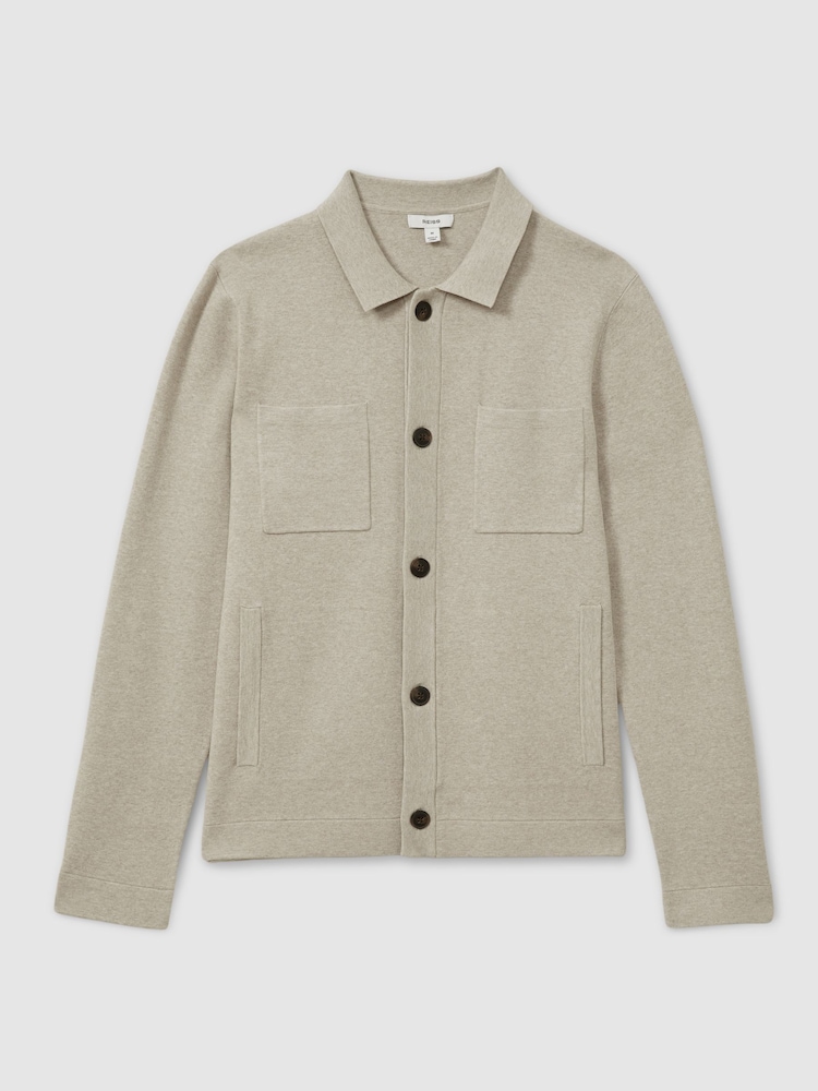Reiss Oatmeal Forester Knitted Button-Through Jacket - Image 2 of 5