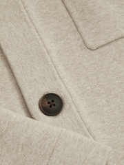 Reiss Oatmeal Forester Knitted Button-Through Jacket - Image 4 of 5