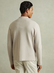 Reiss Oatmeal Forester Knitted Button-Through Jacket - Image 5 of 5