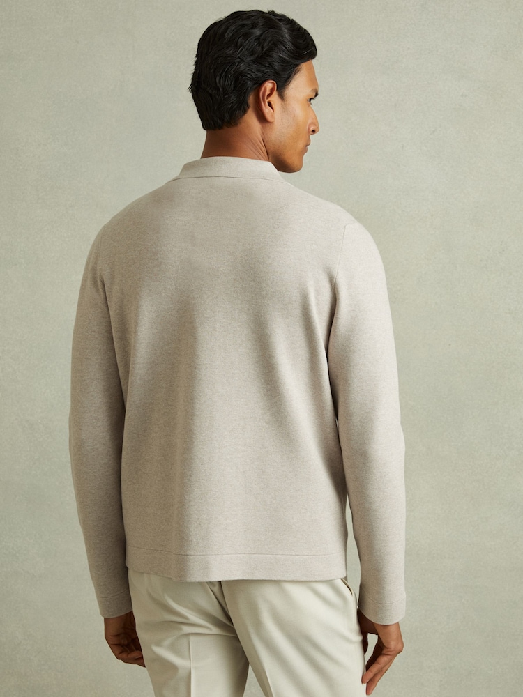 Reiss Oatmeal Forester Knitted Button-Through Jacket - Image 5 of 5