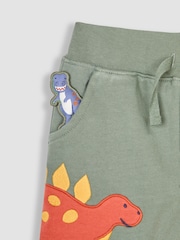 JoJo Maman Bébé Khaki Green Dinosaur Appliqué Pet in Pocket Joggers - Image 2 of 2