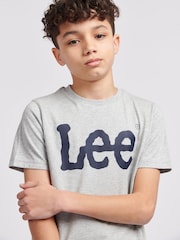 Lee Grey Boys Wobbly Graphic Print 100% Cotton T-Shirt - Image 5 of 8
