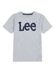 Lee Grey Boys Wobbly Graphic Print 100% Cotton T-Shirt - Image 6 of 8